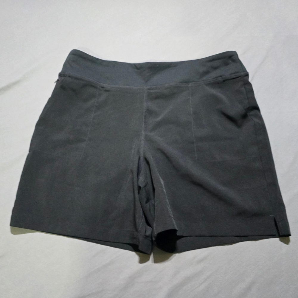 Lands' End Active Shorts Women XL Black Stretch Wide Waistband Workout Fitness